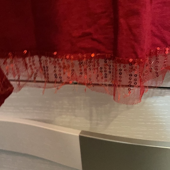 Red sequin long sleeve top - Picture 2 of 4